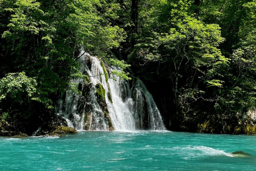 Waterfall on the Tara River in Montenegro